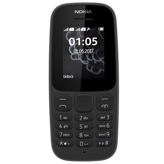 Telefono con tasti Nokia 105 2017 DUAL SIM Nero/Blu/Bianco €29.90