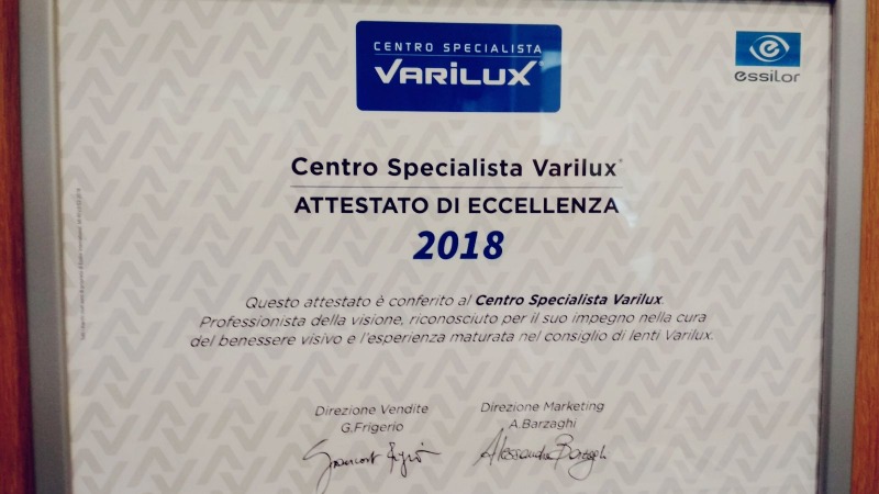 Centro Specializzato Varilux - Eccellenza 2018