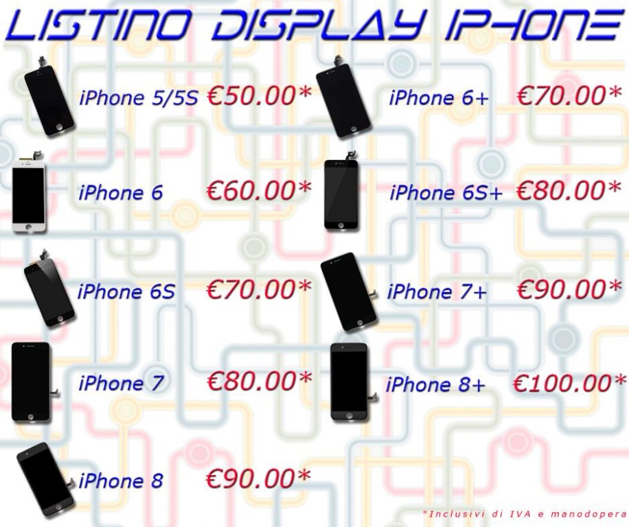 Listino sostituzione display iPhone