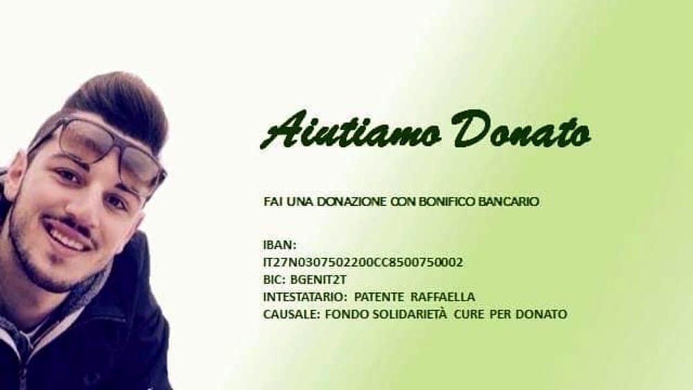 Baronissi: raccolta fondi per aiutare Donato Lambiasi