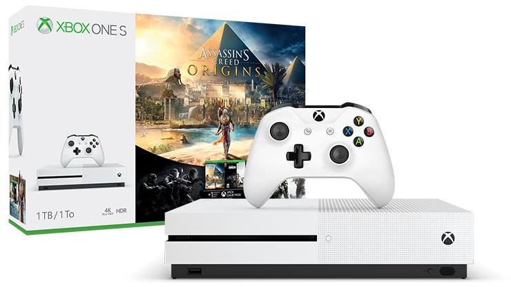 Console Microsoft Xbox One S 500GB 4K + Gioco Assassin's Creed Origins Limited Bundle €199.99