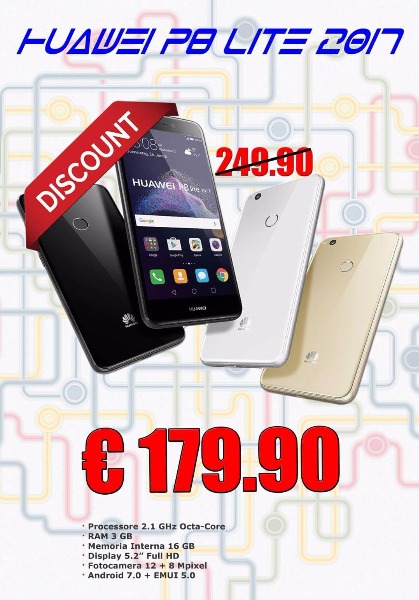 P8 Lite 2017 Bianco/Nero €179.99