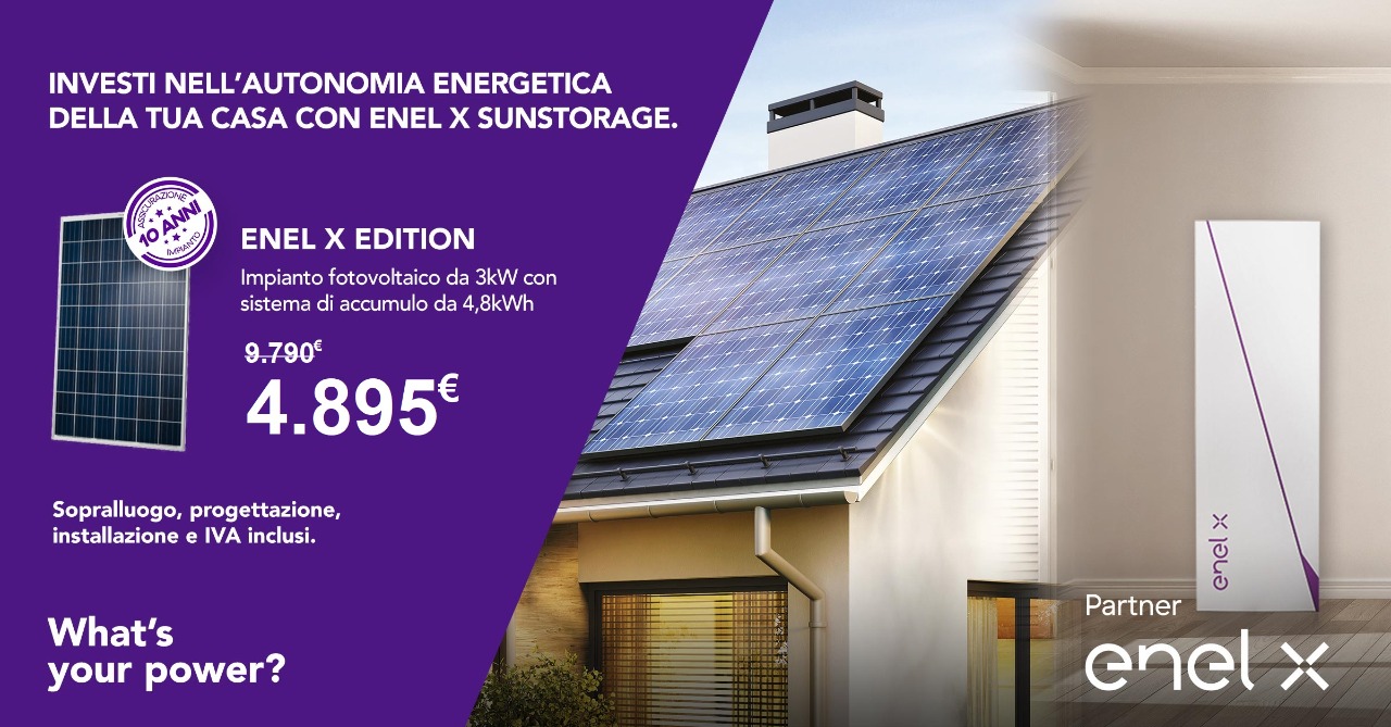 Investi nell'autonomia energetica della tua casa con Enel X sunstorage