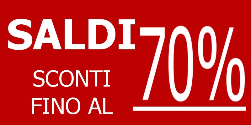 Saldi fino al 70%