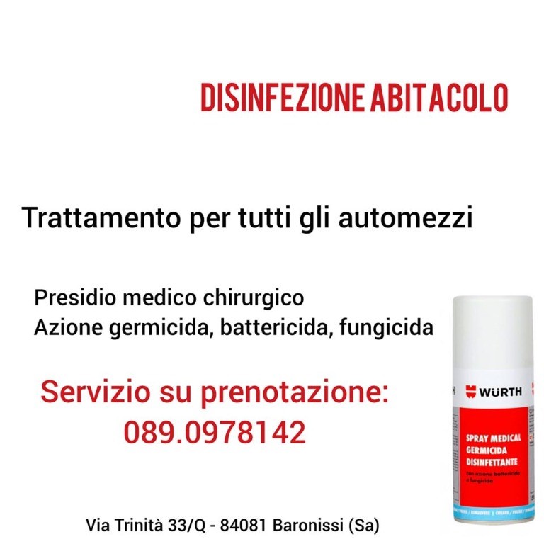 Disinfezione autoveicolo